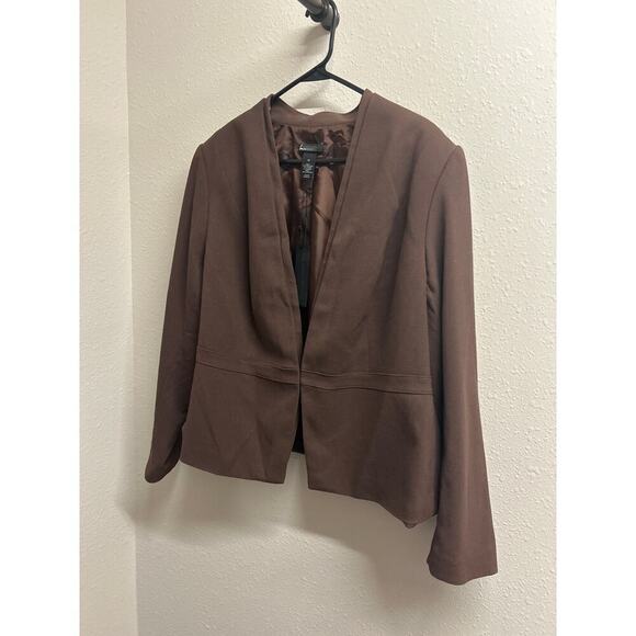 NWT Lane Bryant Hook Eye Tailored Brown Business Career Blazer $99 MSRP size 22 - Picture 1 of 10